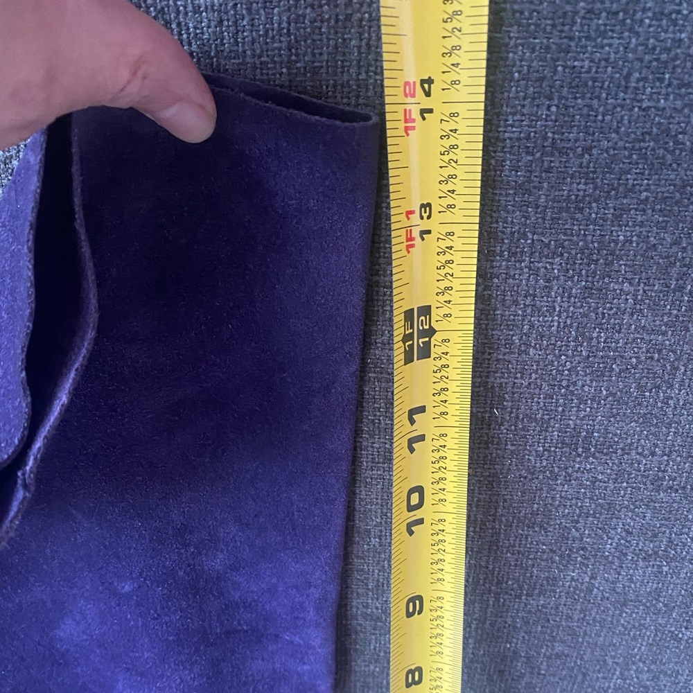 Vintage, Purple Genuine Suede Leather Slouchy Boots Size 9 - Picture 10 of 16